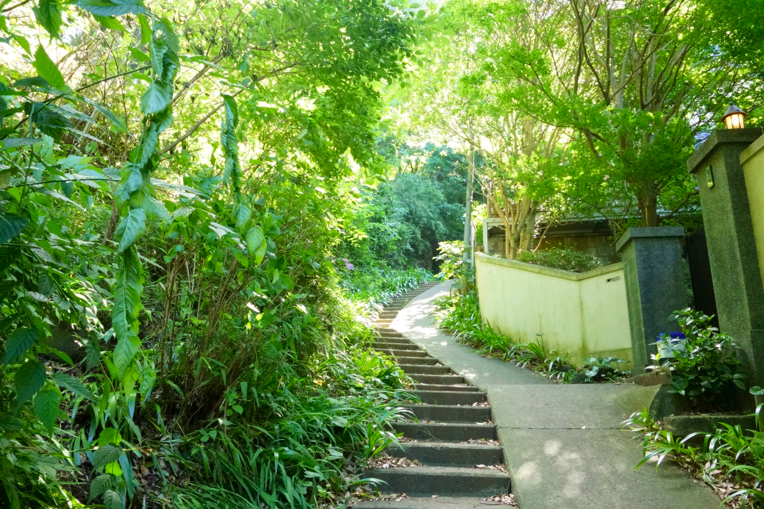 At the end of the hall, take a left before the stairs.